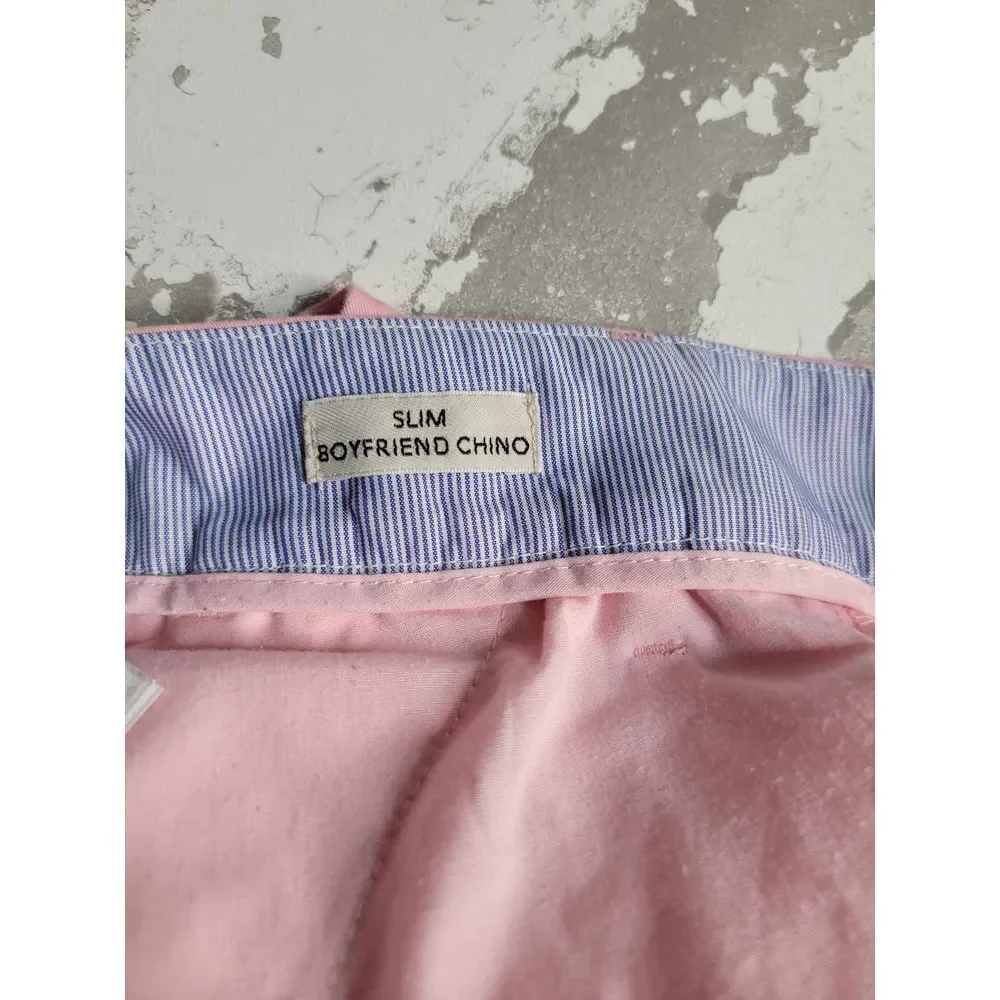 J. Crew Slim Boyfriend Chino Pant Women's‎ Pink Size 36 Preppy